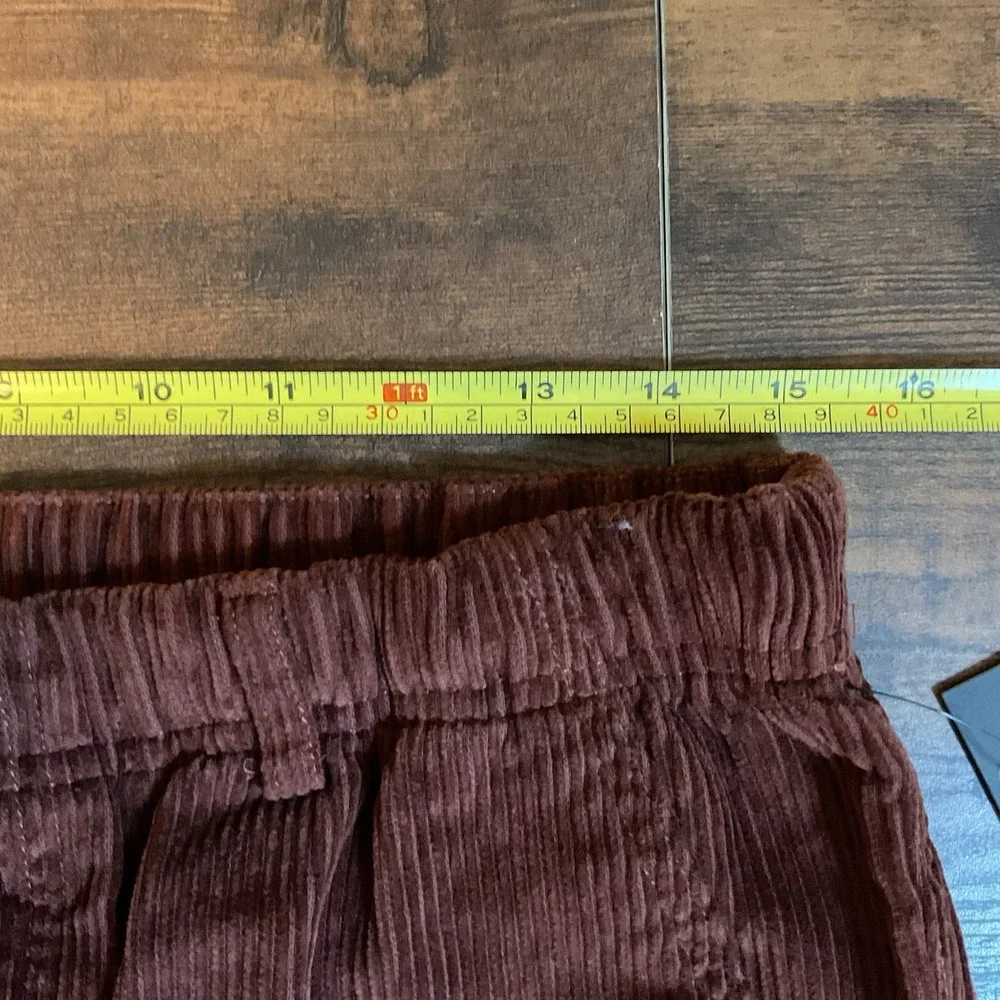 New Men's Corduroy Pull‎ On Pants With Belt Size XS-barnwood Brown-original Use